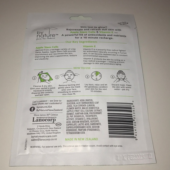 🍀 by Nature 🍀 Apple Rejuvenating Face Mask - Lot 5 NEW AUTH NEW ZEALAND 🍀 - Picture 3 of 4